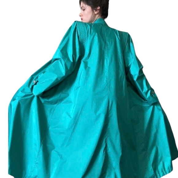 Y2K Women's Fleet Street Long Trench Coat size 12 Classic Grungcore Girlhoodcore - Picture 1 of 11